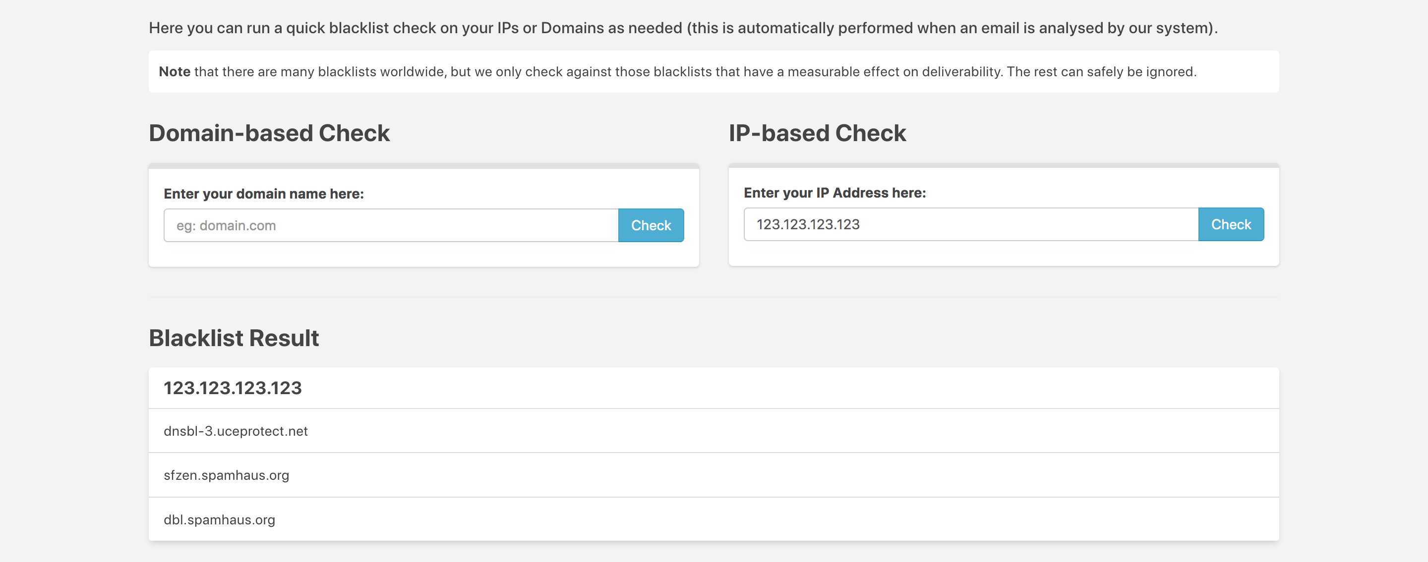 Blacklist detection