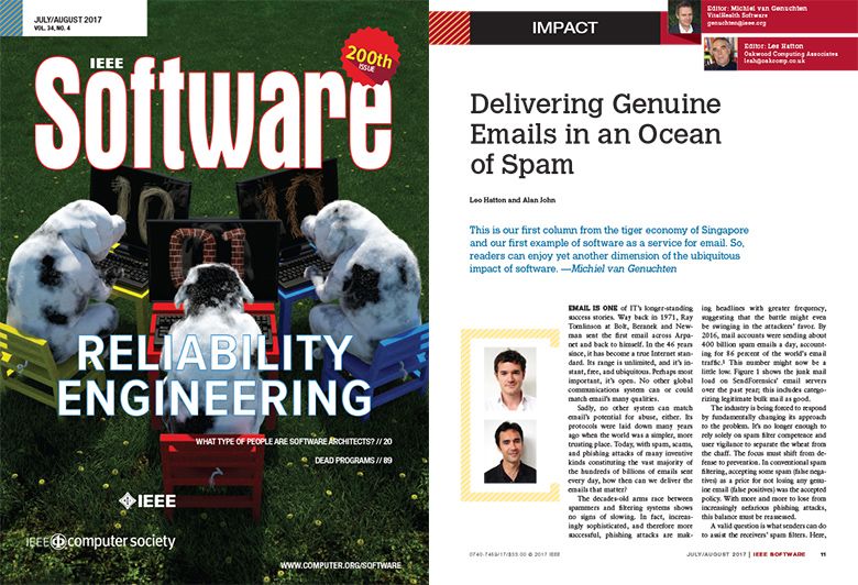 IEEE Software 200th Issue: Delivering Genuine Emails in an Ocean of Spam